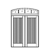 Plank double door with radius transom
Unit Dimension 74" x 105-1/8"
Door Dimension 35-7/8" x 84"
Panels - v-groove
Glazing - IG, TDL